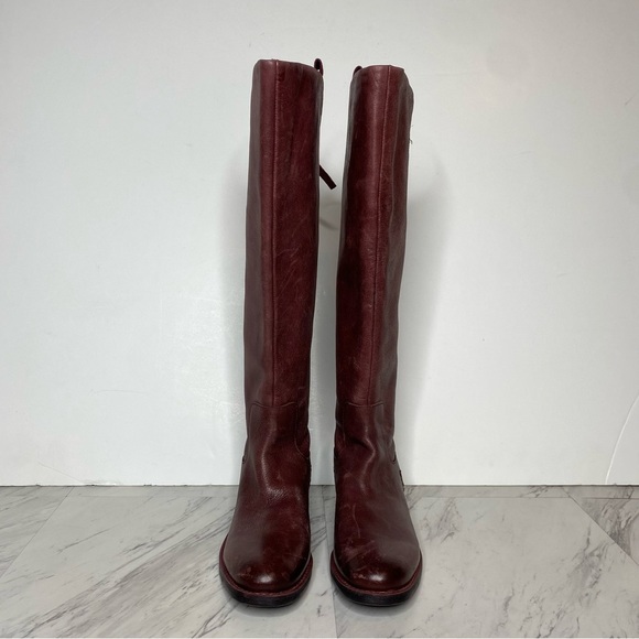 Franco Sarto Meyer Wide Calf Maroon Leather Tall Riding Boot 6 1/2 M - Picture 2 of 15